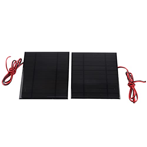 2er Set Solarpanel 5V 500mA Stromversorgungsmodul mit 1m Kabel für Gartenbeleuchtung Handyladung Taschenlampe von Odorkle