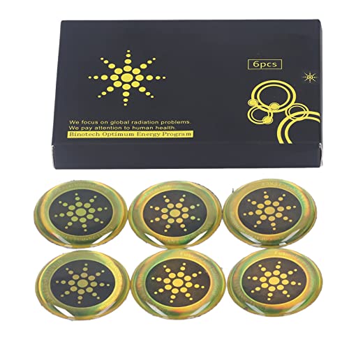 6er Set EMF Schutzaufkleber mit Negativ-Ionen Elektrosmog-Abschirmung für Handy Laptop Elektronik (Gold) von Odorkle