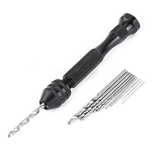 Handbohrer Set, Mini Bohrmaschine Pin Vise Tamiya Handbohrmaschine Mini Pin Vise Handbohrmaschine Spiralbohrer Set Hochgeschwindigkeitsstahl Mikrobohrer von Odorkle