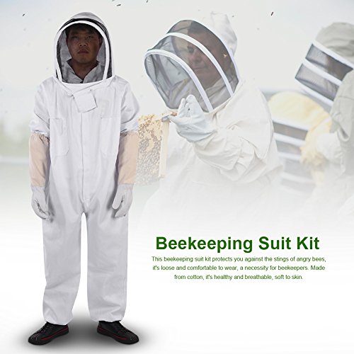 Imkerei-Schutzausrüstungsset, Bequemes Baumwollmaterial mit Kompakten Huthandschuhen für Besuche auf Bienenfarmen (XL) von Odorkle