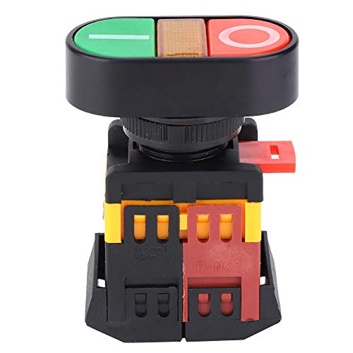 Odorkle Double Push Button Schalter Start Stop Momentary Button Schalter mit LED-Signallampe Rote oder Grüne Tasten(220VAC) von Odorkle