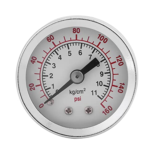 Manometer 0‑160PSI Doppelskala Pneumatisch und Hydraulisch Allzweck-Manometer Gas Wasser Öldruckprüfer Piezometer 1/8" NPT Messinganschluss von Odorkle