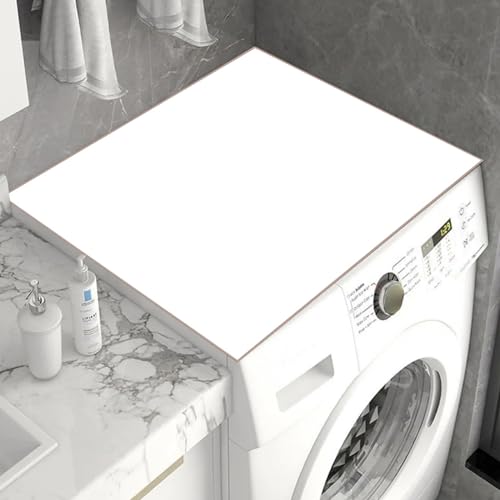 Odot 2 STÜCK Waschmaschinenauflage rutschfest, Waschmaschine Abdeckung Universal Saugfähig Schnelltrocknend Waschmaschinen Auflage Waschmaschinenabdeckung (Weiß,50x60cm) von Odot