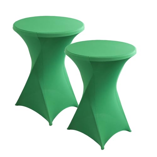 Odot 2 Stück Stehtisch Hussen 60/80X110 cm, Spandex Bars Tischhusse mit Fußtaschen, Stretch Stehtischhussen, Wiederverwendbar Cocktail Hussen für Stehtische, Bistrotisch (Grün,80x110cm) von Odot