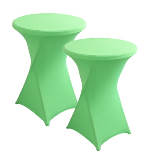 Odot 2 Stück Stehtisch Hussen 60/80X110 cm, Spandex Bars Tischhusse mit Fußtaschen, Stretch Stehtischhussen, Wiederverwendbar Cocktail Hussen für Stehtische, Bistrotisch (Hellgrün,80x110cm) von Odot
