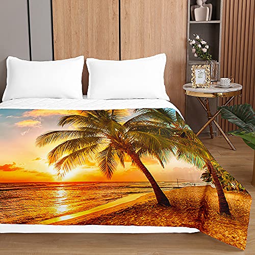 Odot 3D Druck Tagesdecke Steppdecke Bettüberwurf Bettdecke Stepp Decke Sofaüberwurf Gesteppt Waschbare Klimaanlage Wohndecke Doppelbett Reisedecke (180x220cm,Landschaft) von Odot