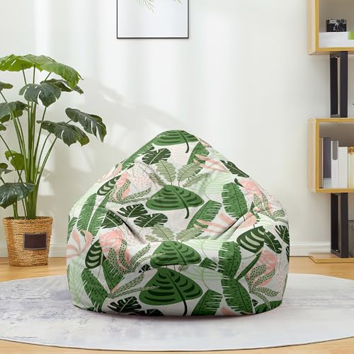 Odot 3D Pflanzendruck Sitzsack, Weich Outdoor Sitzsack Bezug, Sitzsack Bezug Ohne Füllung, Komfortabler Abnehmbarer Bean Bag, für Indoor Outdoor Living Room Decor (Pflanze 1,100x120cm) von Odot