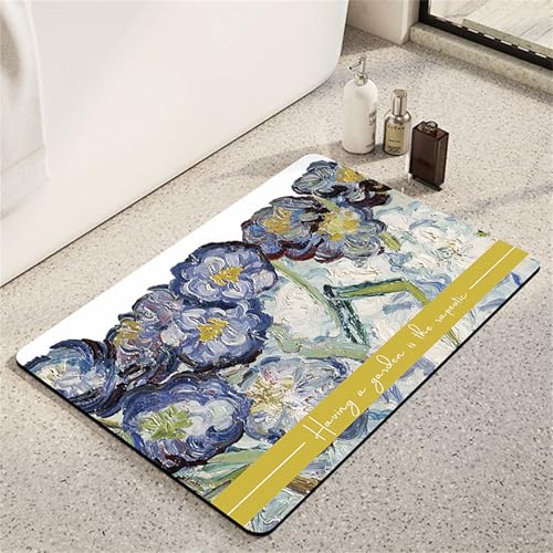Odot Badematte Rutschfest, Ölgemäldepflanzen Schnelltrocknende Badezimmerteppich Super Saugfähig Kieselgur Duschmatte Absorbierende Badvorleger für Dusche Badezimmer Toilette (Schneeglöckchen,45x70cm) Odot Badematte Rutschfest, Ölgemäldepflanzen Schnelltrocknende Badezimmerteppich Super Saugfähig Kieselgur Duschmatte Absorbierende Badvorleger für Dusche Badezimmer Toilette (Schneeglöckchen,45x70cm) von Odot