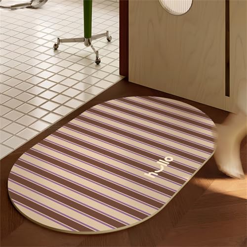 Odot Badematte rutschfest, Geometrisches Streifenmuster Schnelltrocknende Badezimmerteppich Super Saugfähig Kieselgur Duschmatte Absorbierende Badvorleger für Badewannen Badezimmer (Khaki 1,80x120cm) Odot Badematte rutschfest, Geometrisches Streifenmuster Schnelltrocknende Badezimmerteppich Super Saugfähig Kieselgur Duschmatte Absorbierende Badvorleger für Badewannen Badezimmer (Khaki 1,80x120cm) von Odot