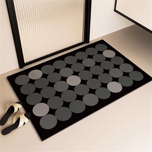 Odot Badematte rutschfest, Schnelltrocknende Badezimmerteppich, Einfache Tupfen Super Saugfähig Kieselgur Duschmatte Absorbierende Badvorleger für Dusche Badewannen Badezimmer (Grau,50x80cm) von Odot