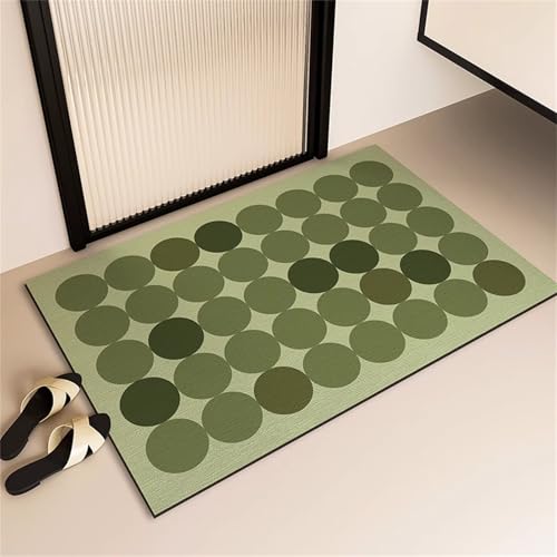 Odot Badematte rutschfest, Schnelltrocknende Badezimmerteppich, Einfache Tupfen Super Saugfähig Kieselgur Duschmatte Absorbierende Badvorleger für Dusche Badewannen Badezimmer (Grün,50x80cm) von Odot