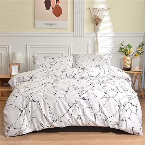 Odot Bettbezug, Marmor Muster Mikrofaser Bettbezüge mit Reißverschluss Superweich Bettwäsche für Einzelbett Doppelbett Erwachsene Teenager Kinder (203x229cm,Stein Muster) von Odot
