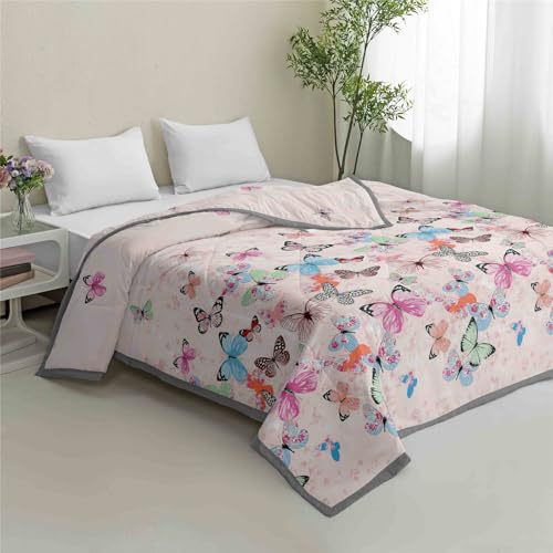 Odot Bettdecke Ohne Bezug Nutzbar 155x220 135x200 220x240, Bettdecke Ohne Bezug Sommer Weich Leicht Sommerbettdecke Steppdecke Tagesdecke, Moderne Klassiker (Schmetterling,155x220cm) von Odot