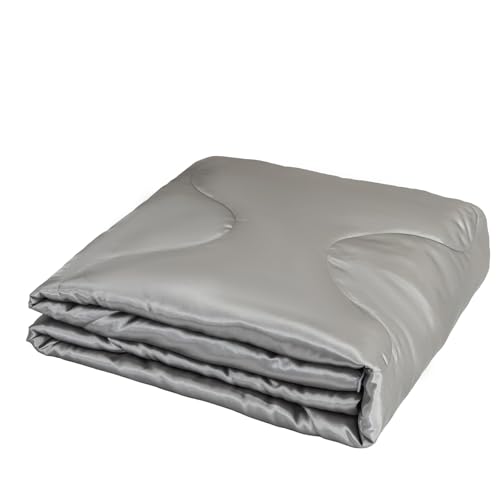 Odot Bettdecke Ohne Bezug Nutzbar 155x220 135x200 220x240, Einfarbig Satin Bettdecke Ohne Bezug Sommer Weich Leicht Sommerbettdecke Steppdecke Tagesdecke (Grau,135x200cm) von Odot