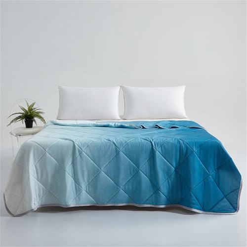 Odot Bettdecke Ohne Bezug Nutzbar Sommer, Waschbare Bettdecke Ohne Bezug Dünne Sommerbettdecke Leicht Kühldecke Sommerdecke für Bett Sofa (Farbverlauf Türkis,200X230cm) von Odot