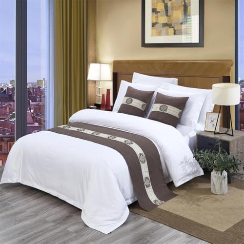 Odot Bettläufer mit Kissen Set, Bettläufer für den Fuß des Bettes mit Passende Kissenbezug Weich Mode Bettlaufer für Gästehaus Hotel Schlafzimmer Dekoration (50x160cm,Stil A) von Odot