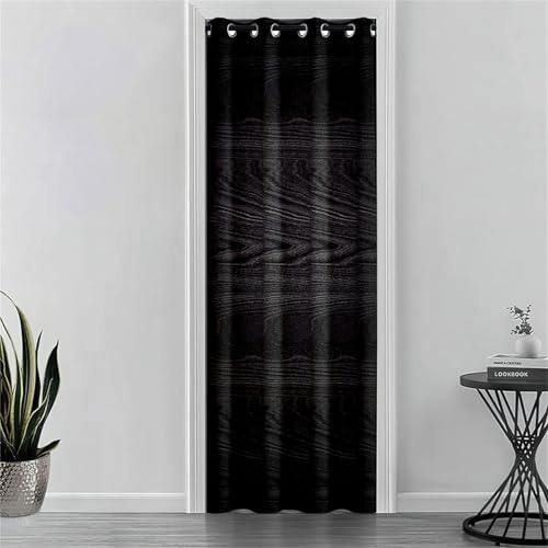 Odot Blackout Vorhang mit Ösen, 3D Holzbrett Drucken Verdunkelungsvorhänge Raumteiler Vorhang Thermo Türvorhang - Winddicht Türtrenner/Raumverdunkelung (Schwarz,120x200cm) von Odot
