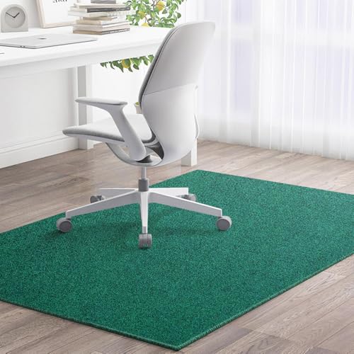 Odot Bodenschutzmatte Bürostuhl, Bürostuhl Unterlage Diverse Größen Schreibtischstuhl Unterlage Kratzfest rutschfest Bodenschutzmatte Gaming Teppich für Büro Hartböden (Dunkelgrün,90x150cm) von Odot