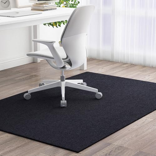 Odot Bodenschutzmatte Bürostuhl, Bürostuhl Unterlage Diverse Größen Schreibtischstuhl Unterlage Kratzfest rutschfest Bodenschutzmatte Gaming Teppich für Büro Hartböden (Schwarz,90x90cm) von Odot