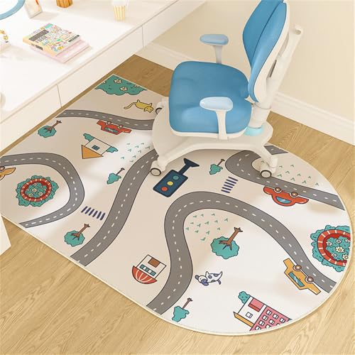 Odot Bodenschutzmatte Bürostuhl, Bürostuhl Unterlage Diverse Größen Schreibtischstuhl Unterlage Silikon rutschfest Bodenschutzmatte Gaming Teppich für Hartböden (Stadt,80x160cm) von Odot