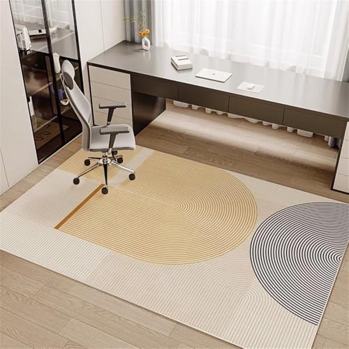 Odot Bodenschutzmatte Bürostuhl, Bürostuhl Unterlage Diverse Größen Schreibtischstuhl Unterlage Silikon rutschfest Bodenschutzmatte Gaming Teppich für Hartböden Studie (Gelb,100x120cm) von Odot