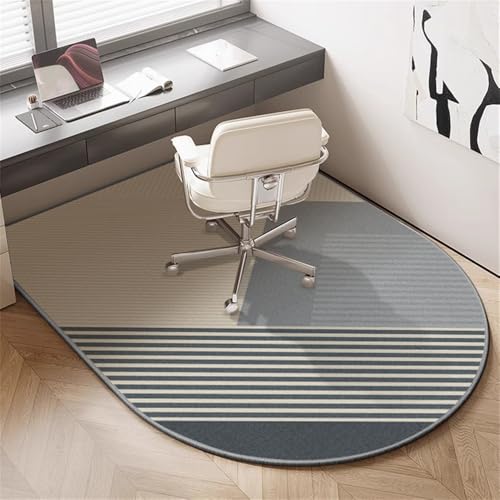 Odot Bodenschutzmatte Bürostuhl, Bürostuhl Unterlage Diverse Größen Schreibtischstuhl Unterlage TPR rutschfest Bodenschutzmatte Modern Gaming Teppich für Hartböden (Grau gestreift,60x120cm) von Odot