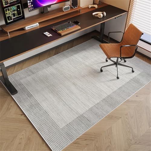 Odot Bodenschutzmatte Bürostuhl, Bürostuhl Unterlage Diverse Größen Schreibtischstuhl Unterlage rutschfest Bodenschutzmatte Gaming Teppich für Hartböden Büro (Weiße Linien,120x120cm) von Odot