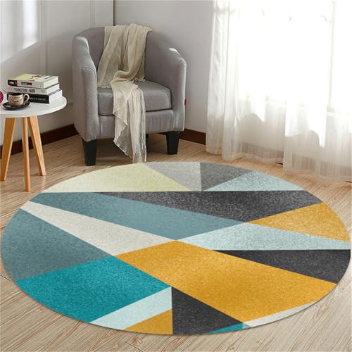 Odot Bodenschutzmatte Bürostuhl, Runde Bürostuhl Unterlage Diverse Größen Schreibtischstuhl Unterlage rutschfest Bodenschutzmatte Gaming Teppich für Hartböden (Farbgeometrie 2,80cm) von Odot