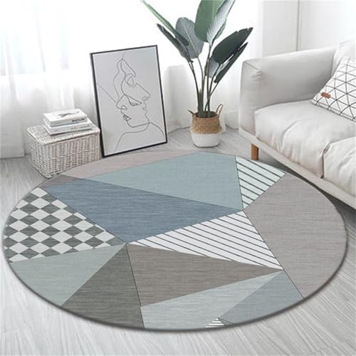 Odot Bodenschutzmatte Bürostuhl, Runde Bürostuhl Unterlage Diverse Größen Schreibtischstuhl Unterlage rutschfest Bodenschutzmatte Gaming Teppich für Hartböden (Farbgeometrie 8,60cm) von Odot