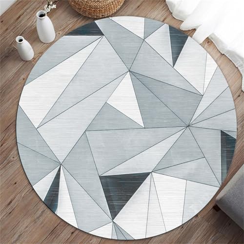 Odot Bodenschutzmatte Bürostuhl, Runde Bürostuhl Unterlage Diverse Größen Schreibtischstuhl Unterlage rutschfest Bodenschutzmatte Gaming Teppich für Hartböden (Grau-weißes Dreieck,100cm) von Odot