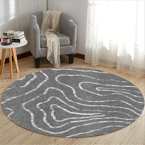 Odot Bodenschutzmatte Bürostuhl, Runde Bürostuhl Unterlage Diverse Größen Schreibtischstuhl Unterlage rutschfest Bodenschutzmatte Gaming Teppich für Hartböden Büro (Dunkelgraue Linien,120cm) von Odot