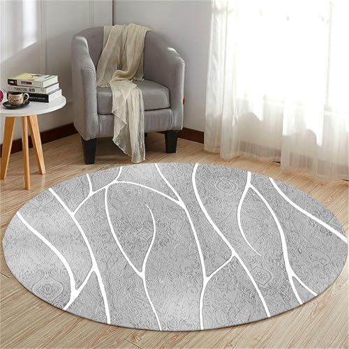 Odot Bodenschutzmatte Bürostuhl, Runde Bürostuhl Unterlage Diverse Größen Schreibtischstuhl Unterlage rutschfest Bodenschutzmatte Gaming Teppich für Hartböden Büro (Graue Skulptur,100cm) von Odot