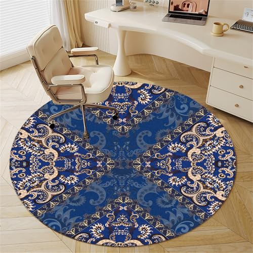 Odot Bodenschutzmatte Bürostuhl, Runde Bürostuhl Unterlage Diverse Größen Schreibtischstuhl Unterlage rutschfest Bodenschutzmatte Gaming Teppich für Hartböden Büro (Königsblau,60cm) von Odot