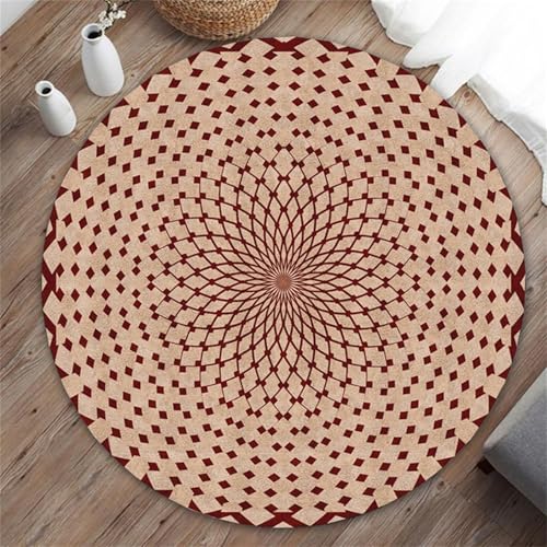 Odot Bodenschutzmatte Bürostuhl, Runde Bürostuhl Unterlage Diverse Größen Schreibtischstuhl Unterlage rutschfest Bodenschutzmatte Gaming Teppich für Hartböden Büro (Rote Kunst,60cm) von Odot