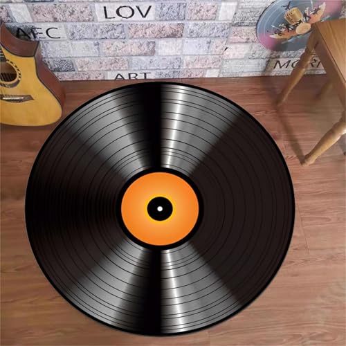 Odot Bodenschutzmatte Bürostuhl, Runde Bürostuhl Unterlage Diverse Größen Schreibtischstuhl Unterlage rutschfest Bodenschutzmatte Gaming Teppich für Hartböden Büro (Schallplatten,60cm) von Odot