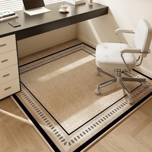 Odot Bodenschutzmatte Bürostuhl Teppich, Schreibtischstuhl Unterlage Kratzfest rutschfest Bodenschutzmatte Gaming Teppich für Schlafzimmer Büro (Schwarzer Rand,100 * 160cm) von Odot
