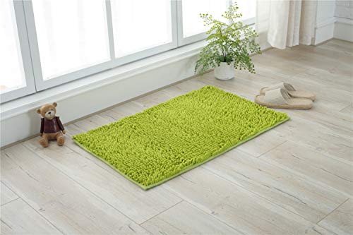 Odot Chenille Badematte, Super Saugfähiger WeicherBad-Teppiche Anti-Rutsch Bequeme Waschbarer Badteppich Flauschiger Badezimmerteppich in Shaggy-Optik (60x90cm,Gras-Grün) von Odot