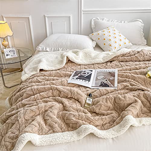 Odot Decke Mikrofaser Sherpa Fleecedecke, Super Weich Wohnzimmerdecke Kuscheldecke Tagesdecke Sofadecke für Couch Bett TV-Decke Reise Camping (150x200cm,Braun) von Odot