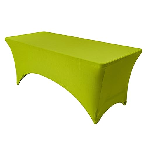 Odot Elasthan Tischdecke 4ft 6ft 8ft, Polyester Rechteckige Tischdecke Dehnbare Tischdecke, Waschbar Tischtuch für Hochzeit, Party, Küche Dekoration (6ft-183x76x76cm,Gras-Grün) von Odot