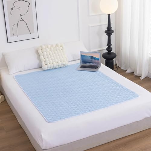 Odot Inkontinenzunterlage Waschbar, Einfarbig Inkontinenz Stuhlauflage wasserdichte Saugfähige für Erwachsene Kinder, Atmungsaktive Inkontinenz Unterlagen Groß Bettunterlage (Hellblau,120x150cm) von Odot
