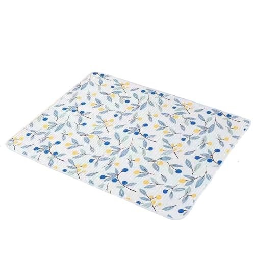 Odot Inkontinenzunterlage Waschbar,Gesteppt Inkontinenz Stuhlauflage wasserdichte Saugfähige für Erwachsene Kinder, Atmungsaktive Inkontinenz Unterlagen Bettunterlage (Blau Blatt B,30x40cm) von Odot