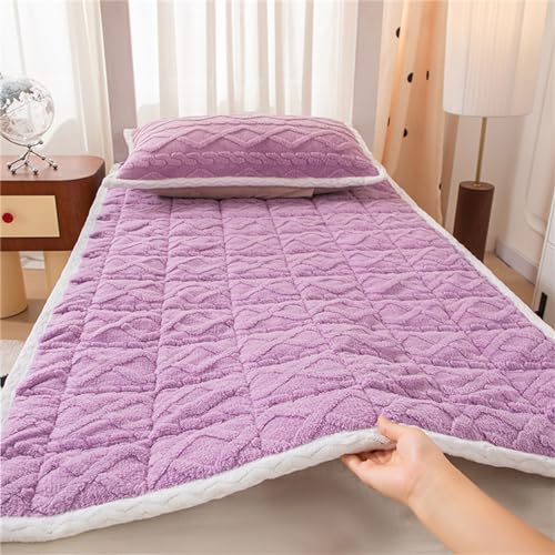 Odot Jacquard Flanell Matratzenschoner,Matratzenschutzbezüge Gesteppt Matratzenauflage Weiche Matratzen Topper Matratzentopper Matratzenbezug für Matratzen & Boxspringbett (90x200cm,Lila) von Odot