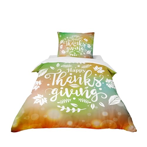 Odot Kinderbettwäsche für Jungen und Mädchen, Kleinkinder Baby Bettwäsche-Set, Bettbezug & Kopfkissenbezug aus Microfibre, Babybett Kinder Babybettwäsche Set (Thanksgiving 4,135x200cm) von Odot