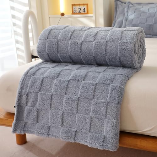 Odot Kuscheldecke Flauschig Kinder, 5 Tog Flauschige Decke Sommer Winterdecke Warme Couchdecke Überwurf als Tagesdecke Sofadecke Bett oder Sofaüberwurf Blanket (MB Blaugrau,180 * 200cm) von Odot