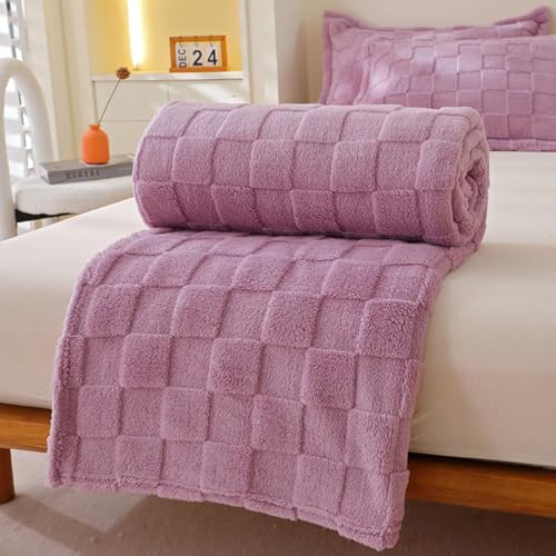 Odot Kuscheldecke Flauschig Kinder, 5 Tog Flauschige Decke Sommer Winterdecke Warme Couchdecke Überwurf als Tagesdecke Sofadecke Bett oder Sofaüberwurf Blanket (MB Lila,100 * 120cm) von Odot
