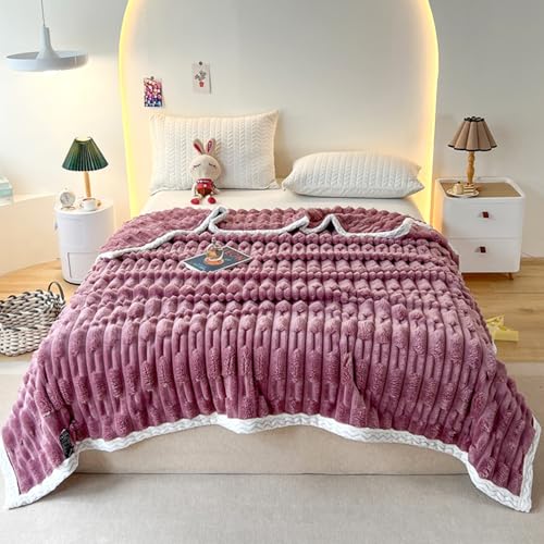 Odot Kuscheldecke Flauschig Kinder, 6 Tog Flauschige Decke Sommer Winterdecke Warme Couchdecke Überwurf als Tagesdecke Sofadecke Bett oder Sofaüberwurf Blanket (Lila,200x230cm) von Odot