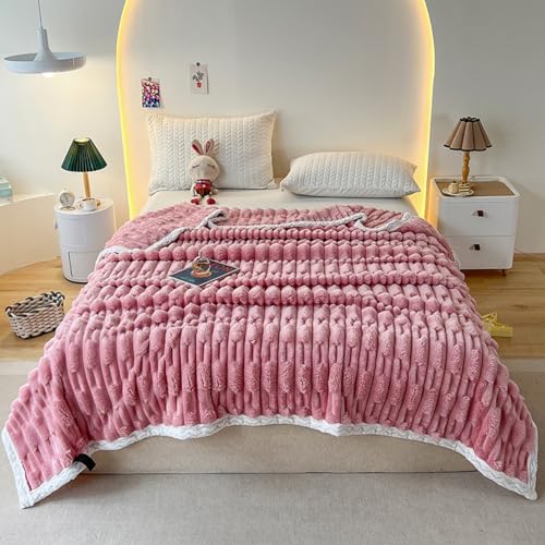 Odot Kuscheldecke Flauschig Kinder, 6 Tog Flauschige Decke Sommer Winterdecke Warme Couchdecke Überwurf als Tagesdecke Sofadecke Bett oder Sofaüberwurf Blanket (Rosa,180x200cm) von Odot