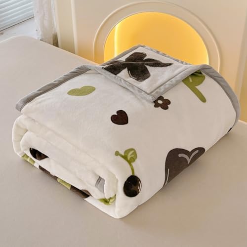 Odot Kuscheldecke Flauschig Kinder, 6 Tog Flauschige Decke Sommer Winterdecke Warme Couchdecke Überwurf als Tagesdecke Sofadecke Bett oder Sofaüberwurf Blanket (Schwarz geblümt,150x200cm) von Odot