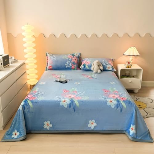 Odot Kuscheldecke Flauschig Kinder, 7 Tog Flauschige Decke Sommer Winterdecke Warme Couchdecke Überwurf als Tagesdecke Sofadecke Bett oder Sofaüberwurf Blanket (Hibiskus,100 * 120cm) von Odot