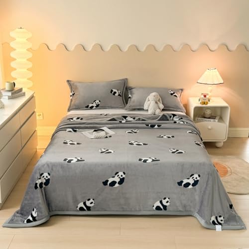Odot Kuscheldecke Flauschig Kinder, 7 Tog Flauschige Decke Sommer Winterdecke Warme Couchdecke Überwurf als Tagesdecke Sofadecke Bett oder Sofaüberwurf Blanket (Schwarzer Panda,180 * 200cm) von Odot